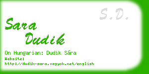 sara dudik business card